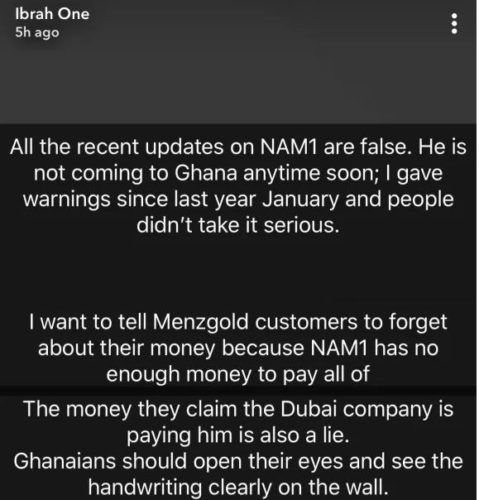 NAM1 is very broke; can't pay customers their money - Ibrah1 reveals 21