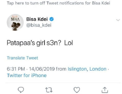 Bisa Kdei reacts to reports that he slept with Patapaa’s girl 10