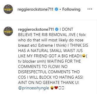 I believe Princess Shyngle’s tiny waist is natural -Reggie Rockstone 10