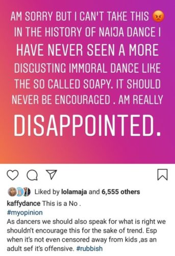 Dancer, Kaffy condemns Naira Marley’s ‘disgusting’ new dance, Soapy 18
