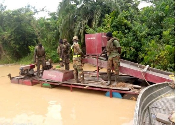 Illegal mining: GAF clears 230 platforms, 365 Changfans near Pra, Offin rivers 6