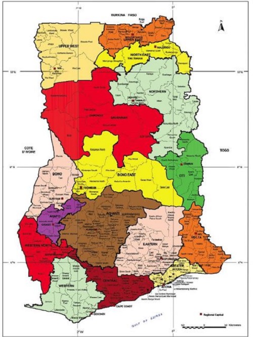 Know the 16 regional capitals of Ghana 1