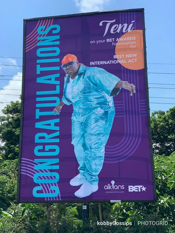2019 BETAwards nominee 'Teni' spotted on a billboard in Accra 21