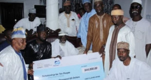 Trio present $44k academic scholarship to Chief Imam's office