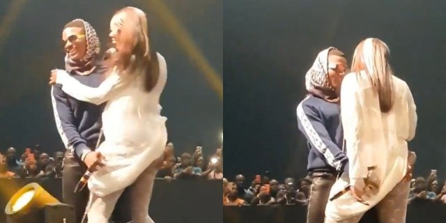 Clearer video shows Wizkid kissed Tiwa Savage before pressing her ‘nyansh’ on stage 10