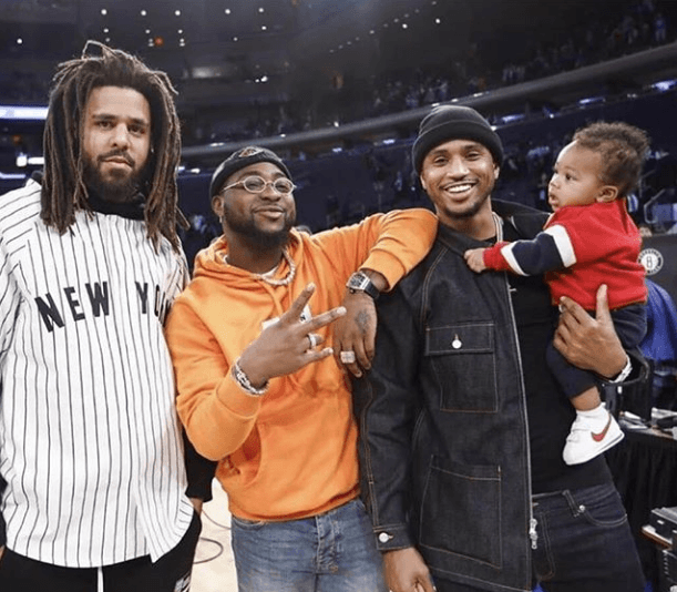 Davido pictured with J.Cole, Trey Songz and his son Noah 24