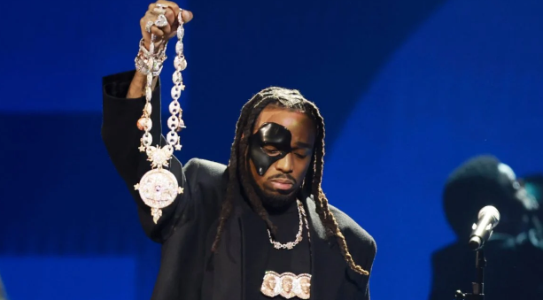 QUAVO HOLDS UP TAKEOFF'S CHAIN DURING EMOTIONAL GRAMMYS TRIBUTE 18