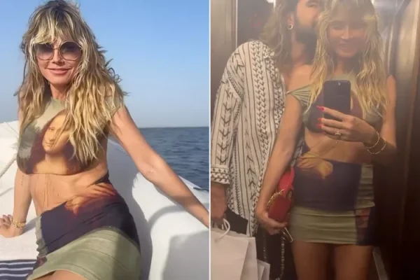 Heidi Klum Rocks a Mona Lisa Mini Skirt Set for European Boat Day with Husband Tom Kaulitz