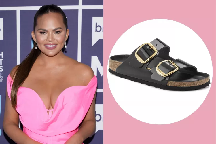 LIFESTYLE FASHION Chrissy Teigen Keeps Wearing These Birkenstock Sandals with Dresses and Leggings 15