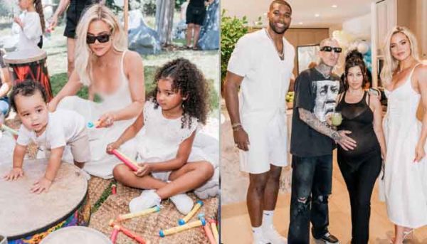 Khloe Kardashian shares first family photo with her two children