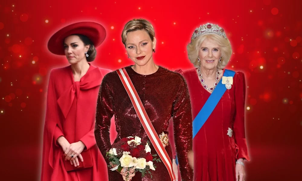 Royal ladies rocking festive red: From Princess Kate's berry-hued cape to Princess Charlene's ruby gown 17