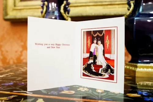 The King and Queen's 2023 Christmas card shows them on their coronation day
