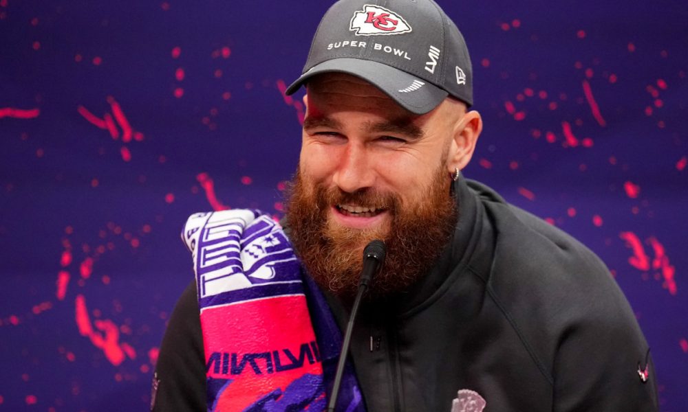 Kansas City Chiefs' Travis Kelce at Super Bowl Opening Night: Taylor Swift is 'unbelievable' 67